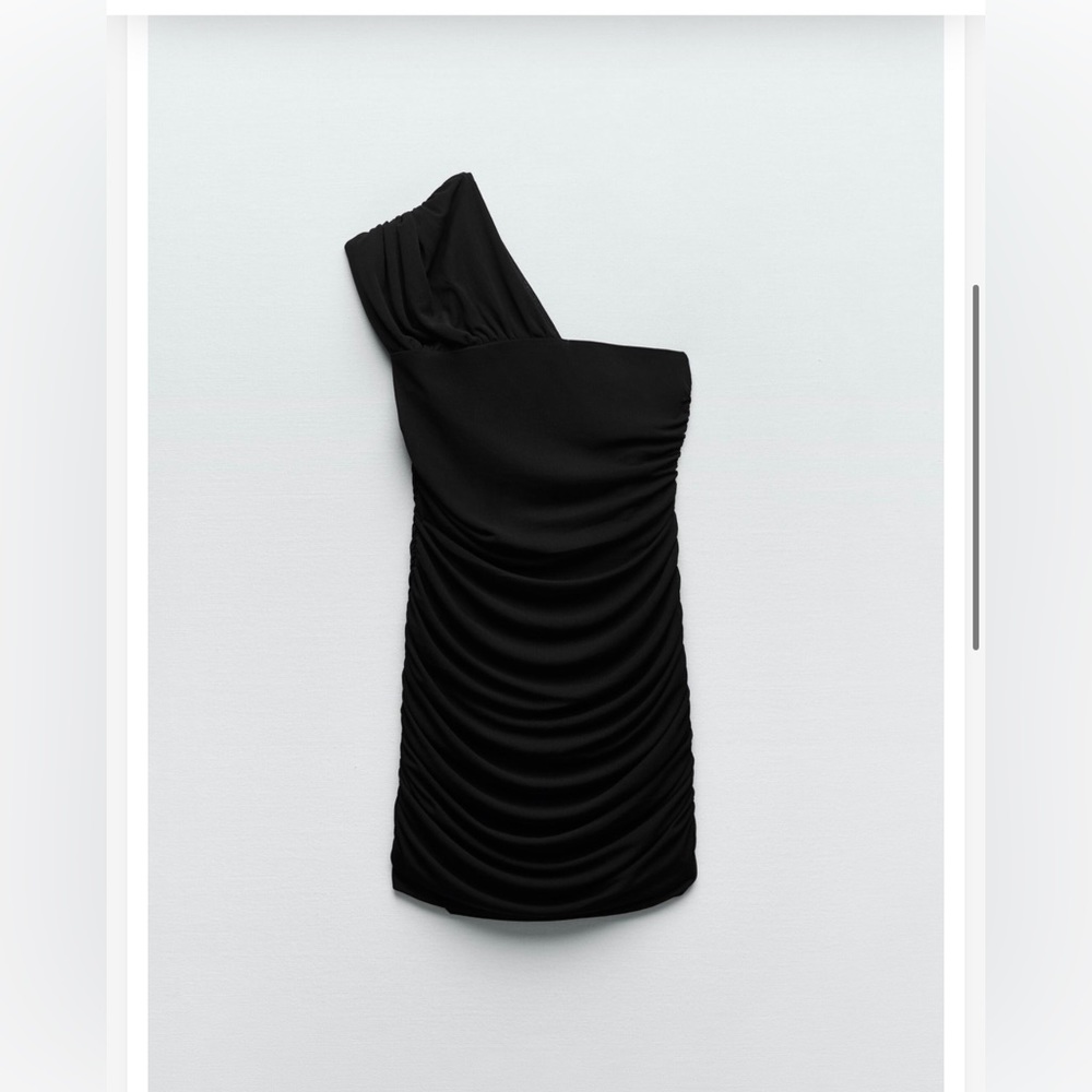 ASYMMETRICAL DRESS WITH RUCHING - Picture 2 of 4